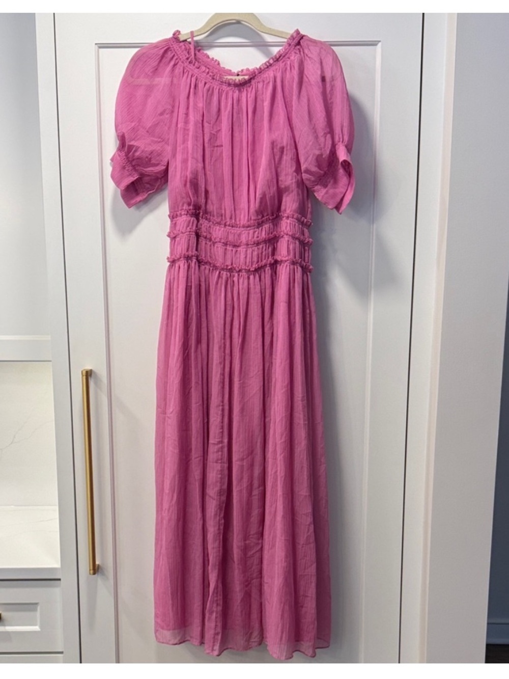Rebecca Taylor  silk cotton blend Pink   Maxi Dress 6